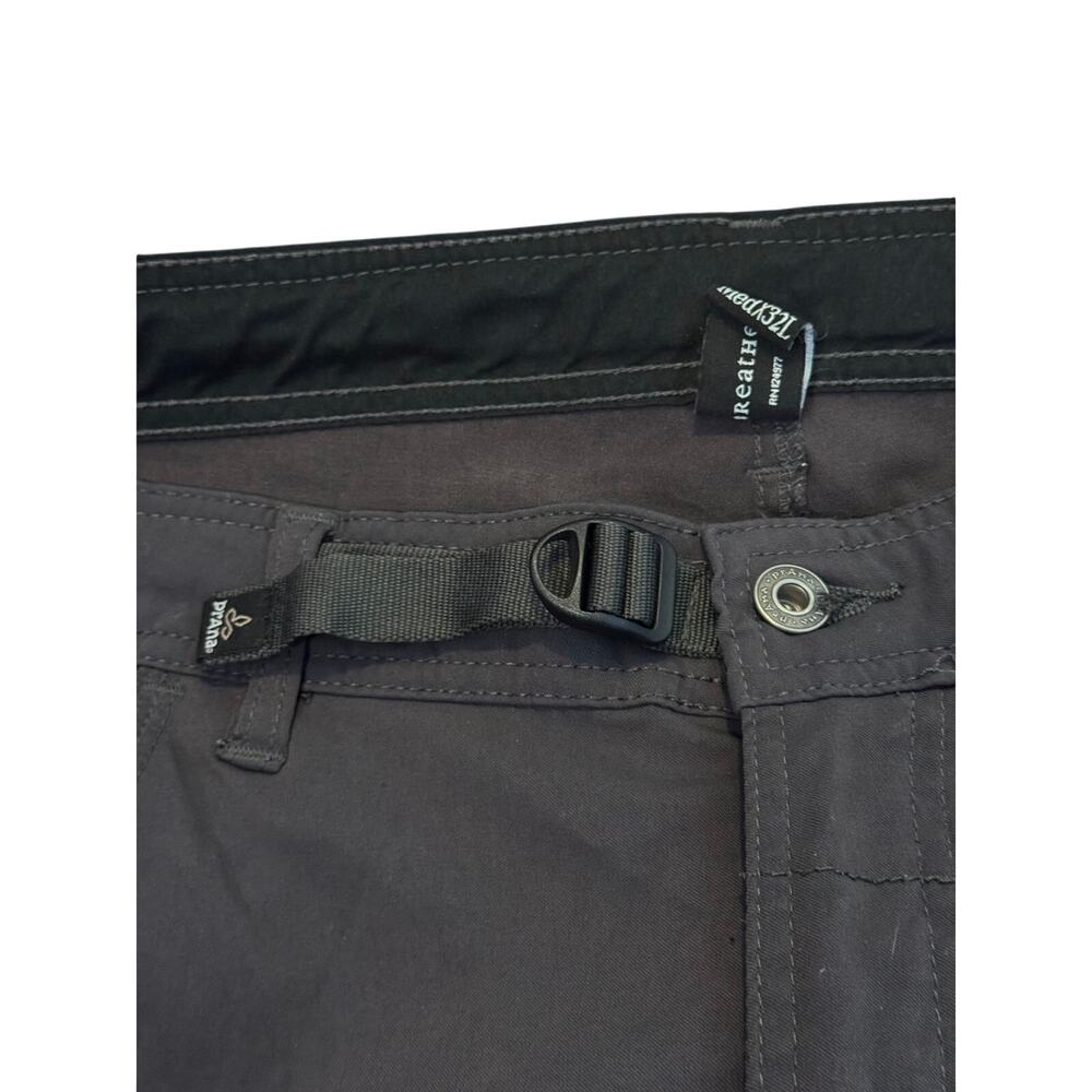 Prana Mens Dark Gray Stretch Belted Straight Hiking Outdoor Cargo Pant Sz Medium - Picture 6 of 6